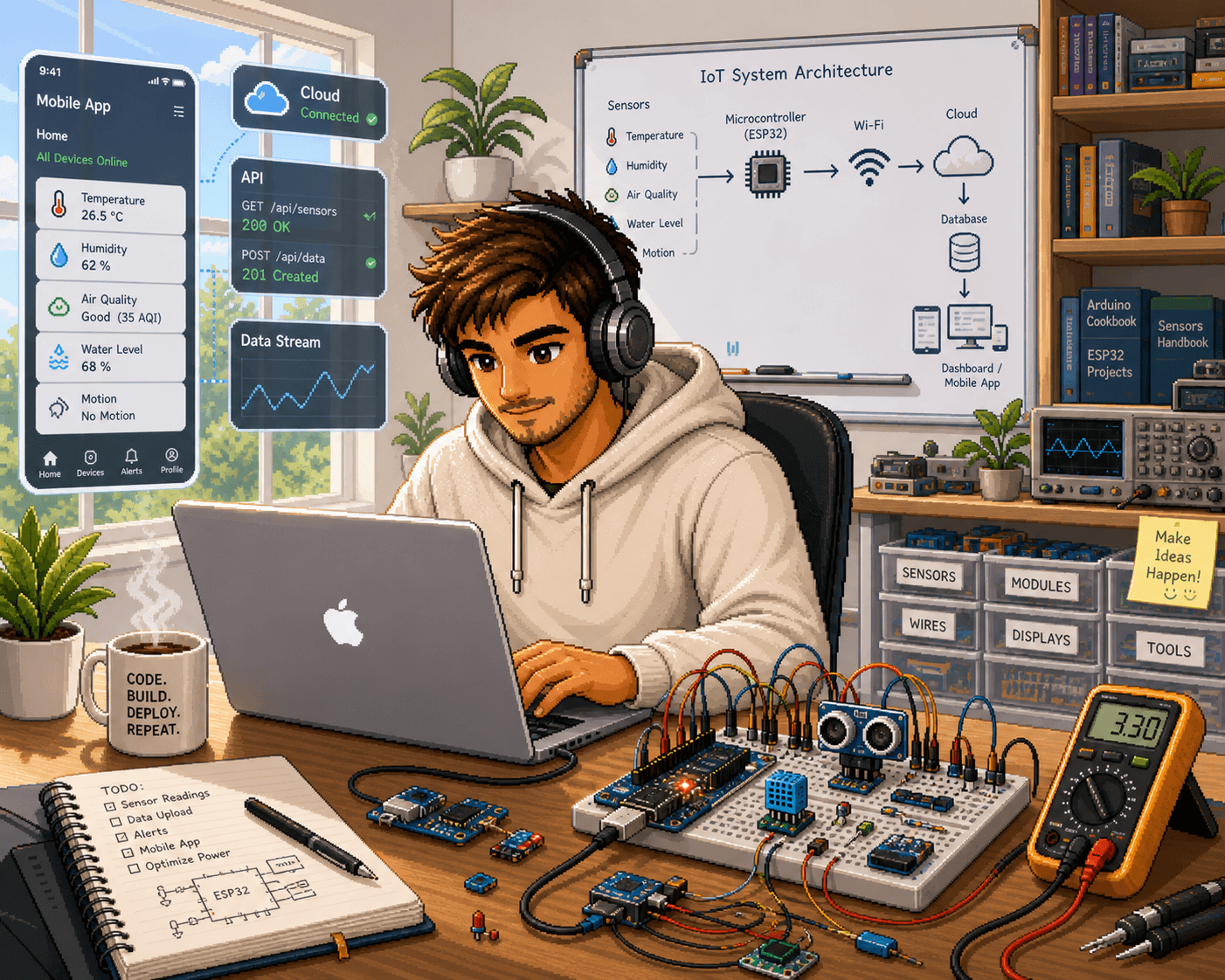 IoT — embedded sensors and edge devices
